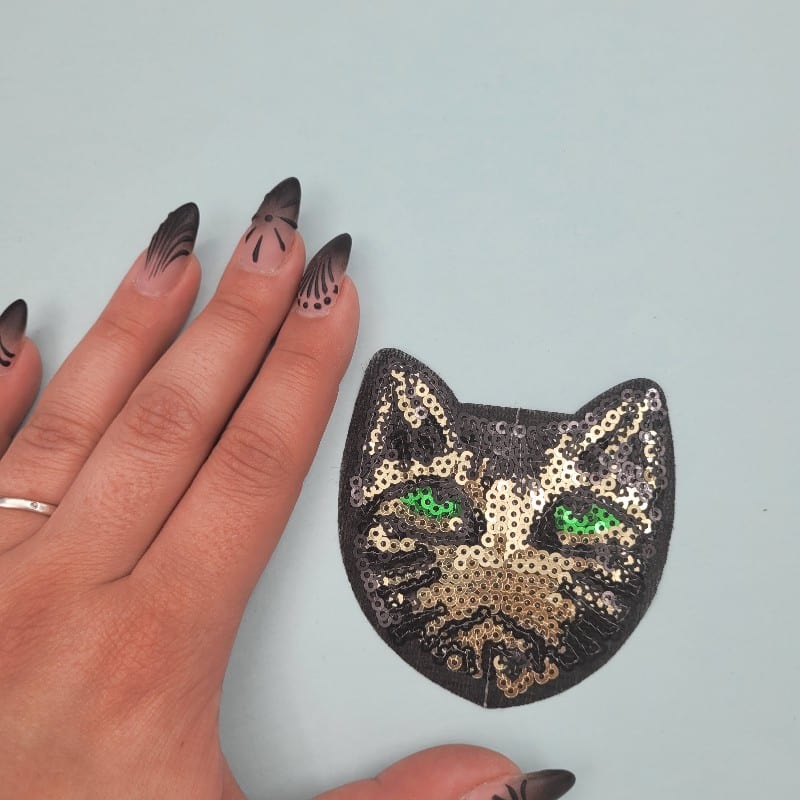 Апликация Котка с пайети / 7х7см / 01147
