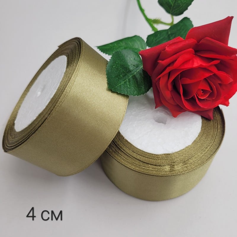 23 метра Сатенена лента / 4 см / - Тревисто зелена 03676