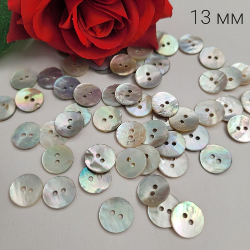 10 броя / 50 броя Седефени копчета - 13 мм 03768