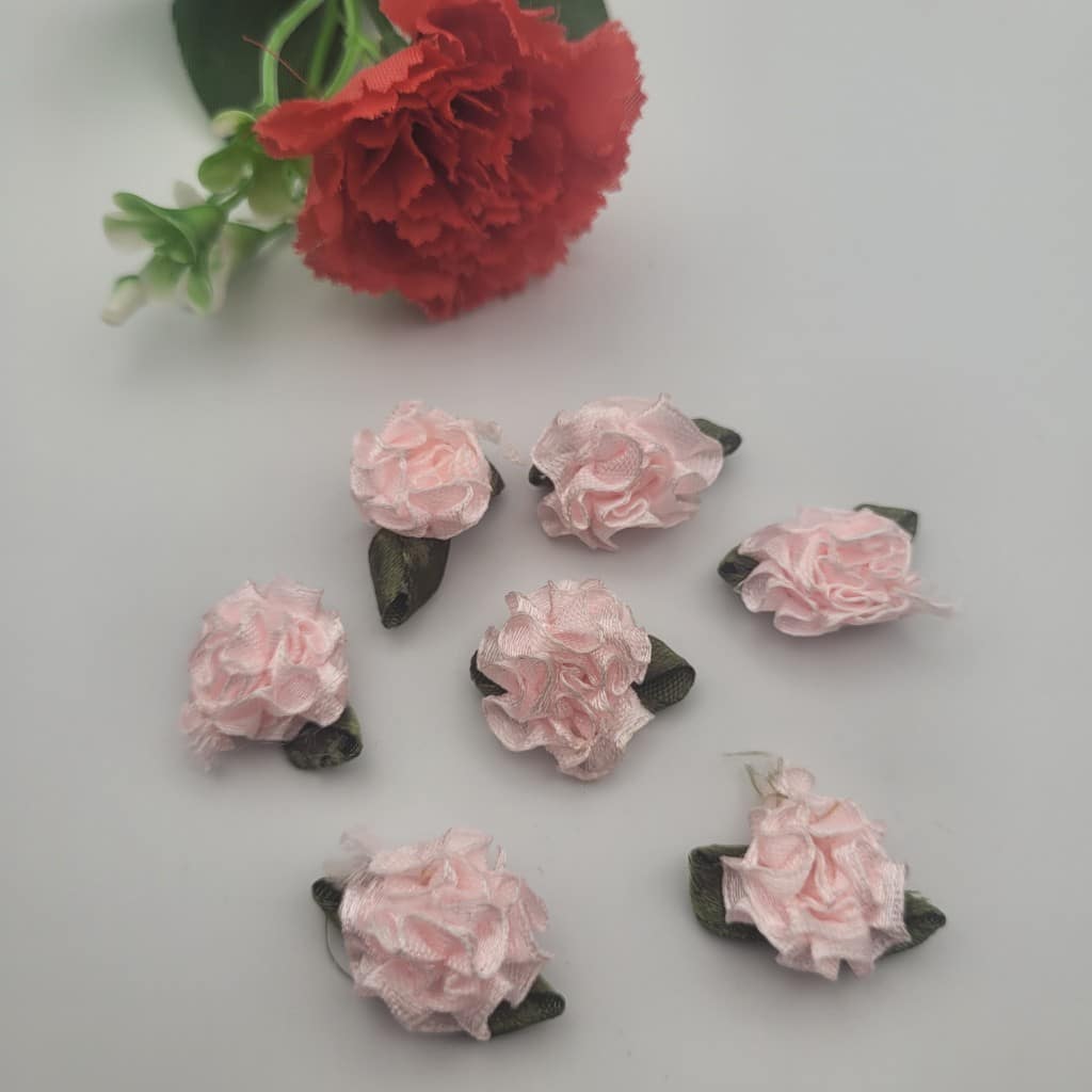 10 броя Сатенени розички /2 см / - Праскова 03366