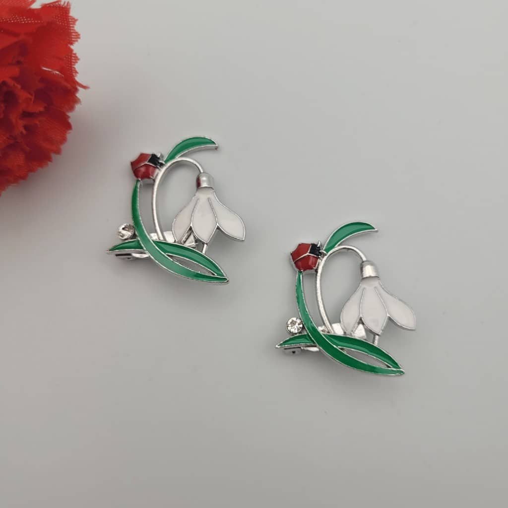 12 броя Брошки Кокиче - 25 х 20 мм 03656