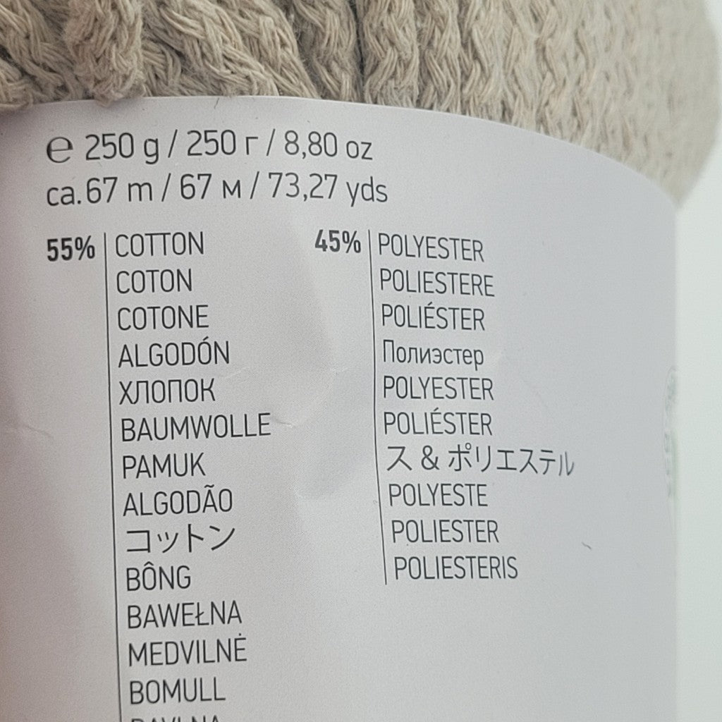 67 метра / 250 грама Макраме прежда YarnArt Macrame Braided /5мм/-бежова 05765