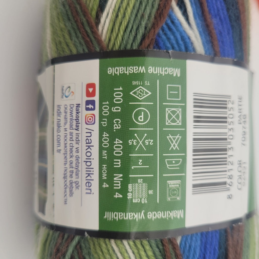400 метра /100 грама Прежда NAKO Boho – многоцветна прежда с преливащи нюанси 05761