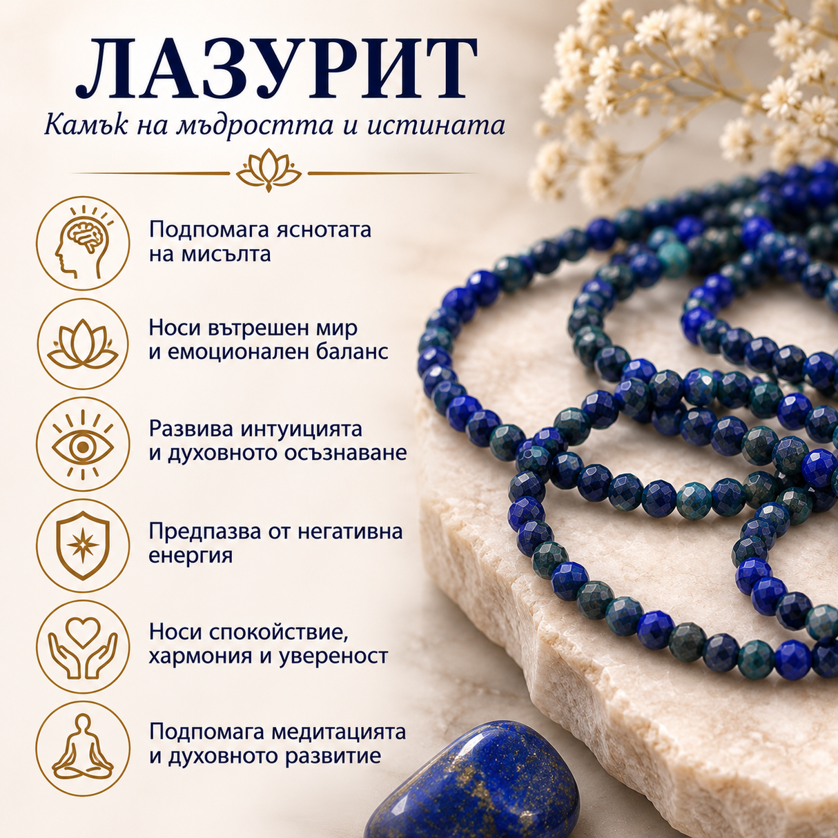 130 броя Лазурит фасетиран /3мм/ 05528