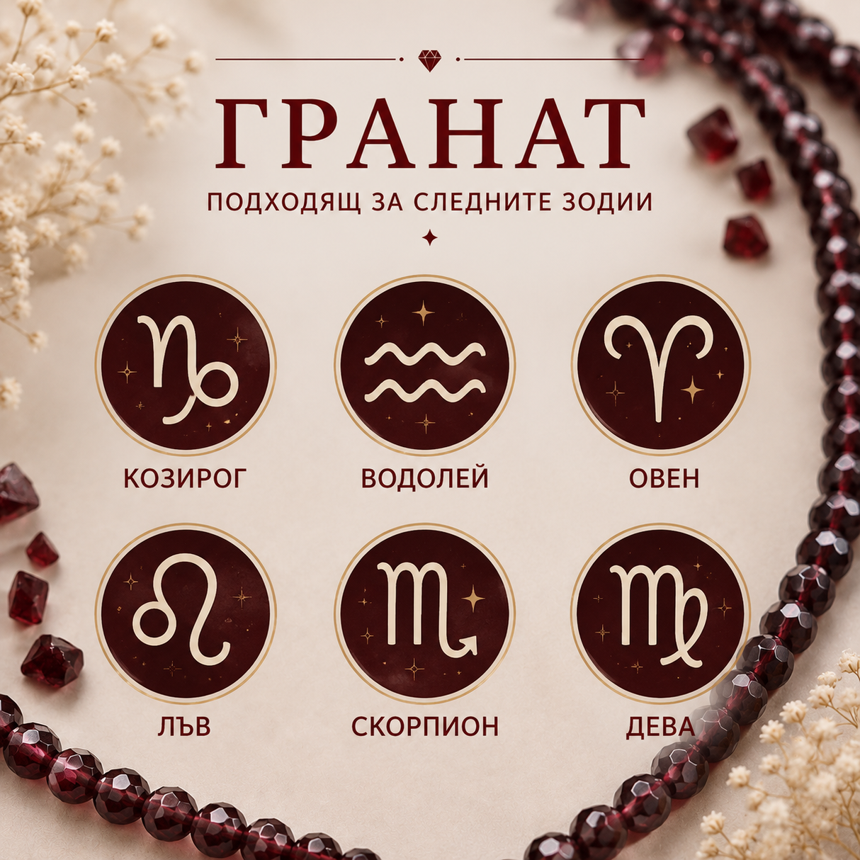 130 броя Гранат фасетиран /3мм/ 05529