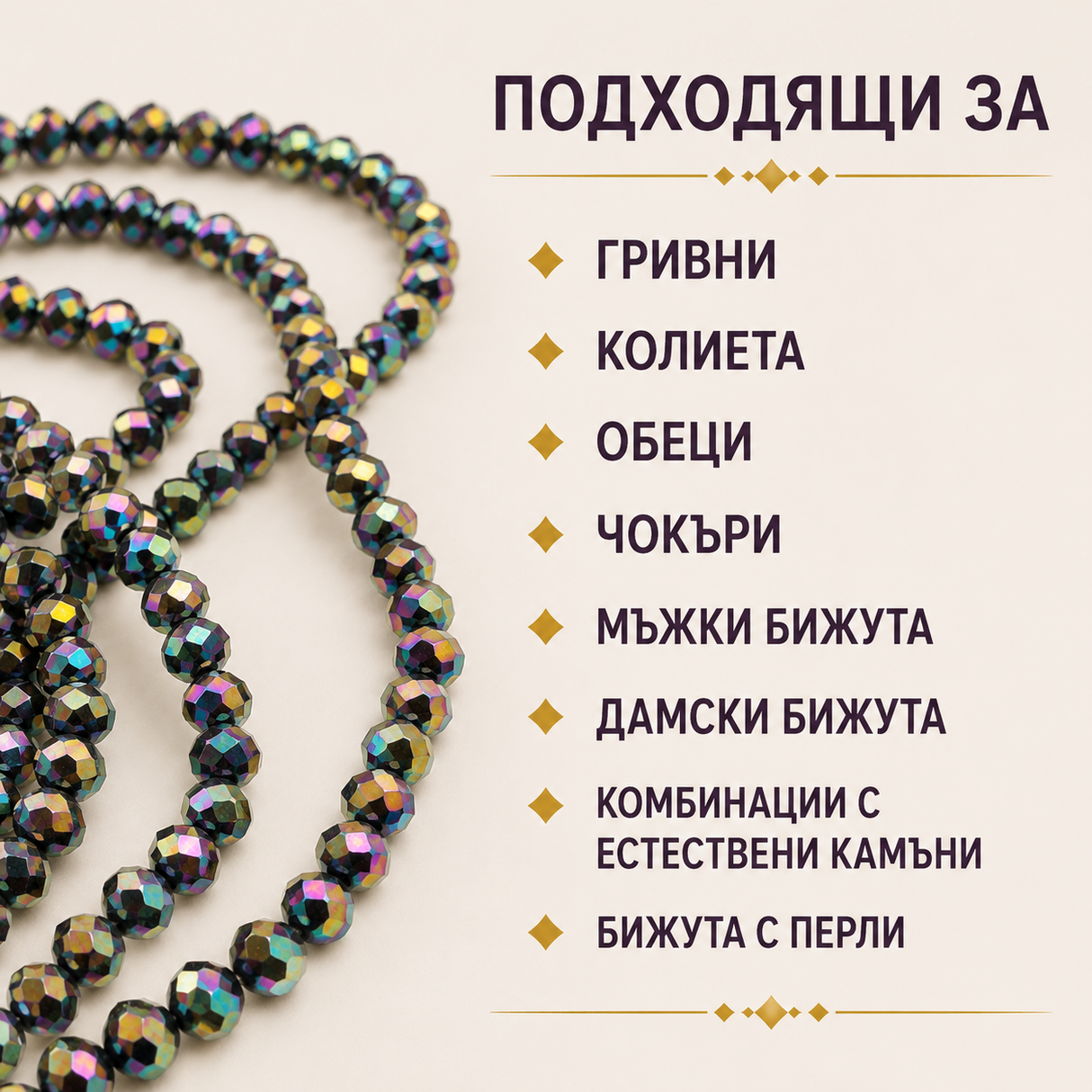 90 броя Кристални мъниста с АВ покритие /6мм/ 05393