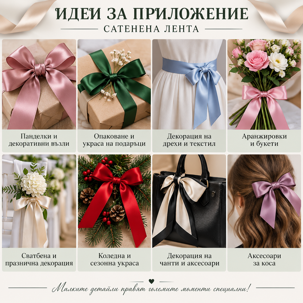 10 метра Двустранно сатенирана лента /2см/-бяла 05600