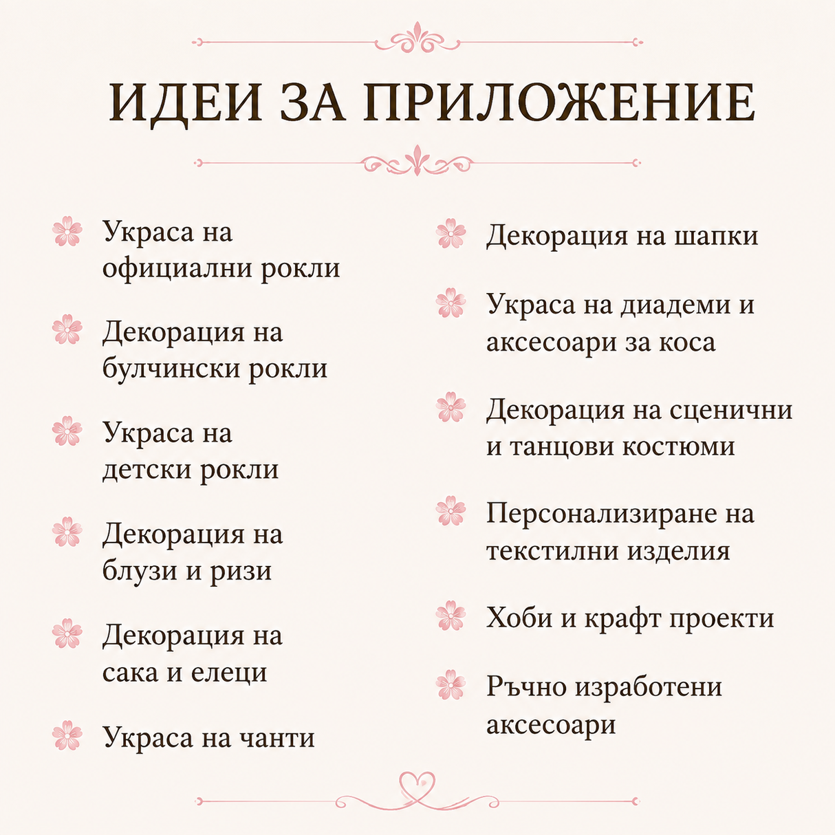 2 броя Бродирани цветя /15х10см/ 05560