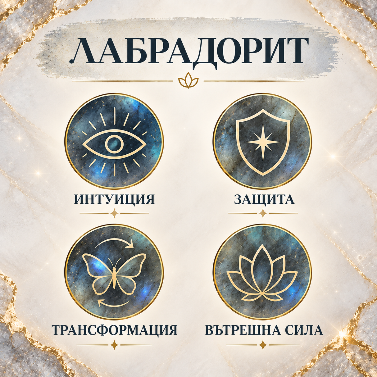 36 броя Лабрадорит /10мм/ 05604