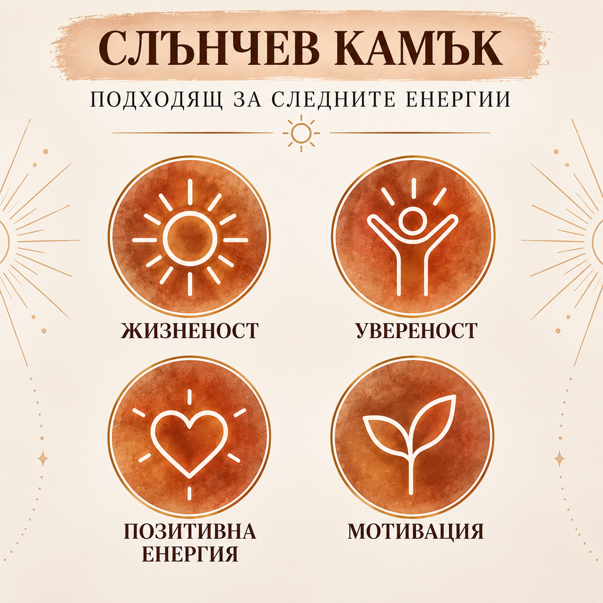 48 броя Слънчев камък /8мм/-кафяв 05605