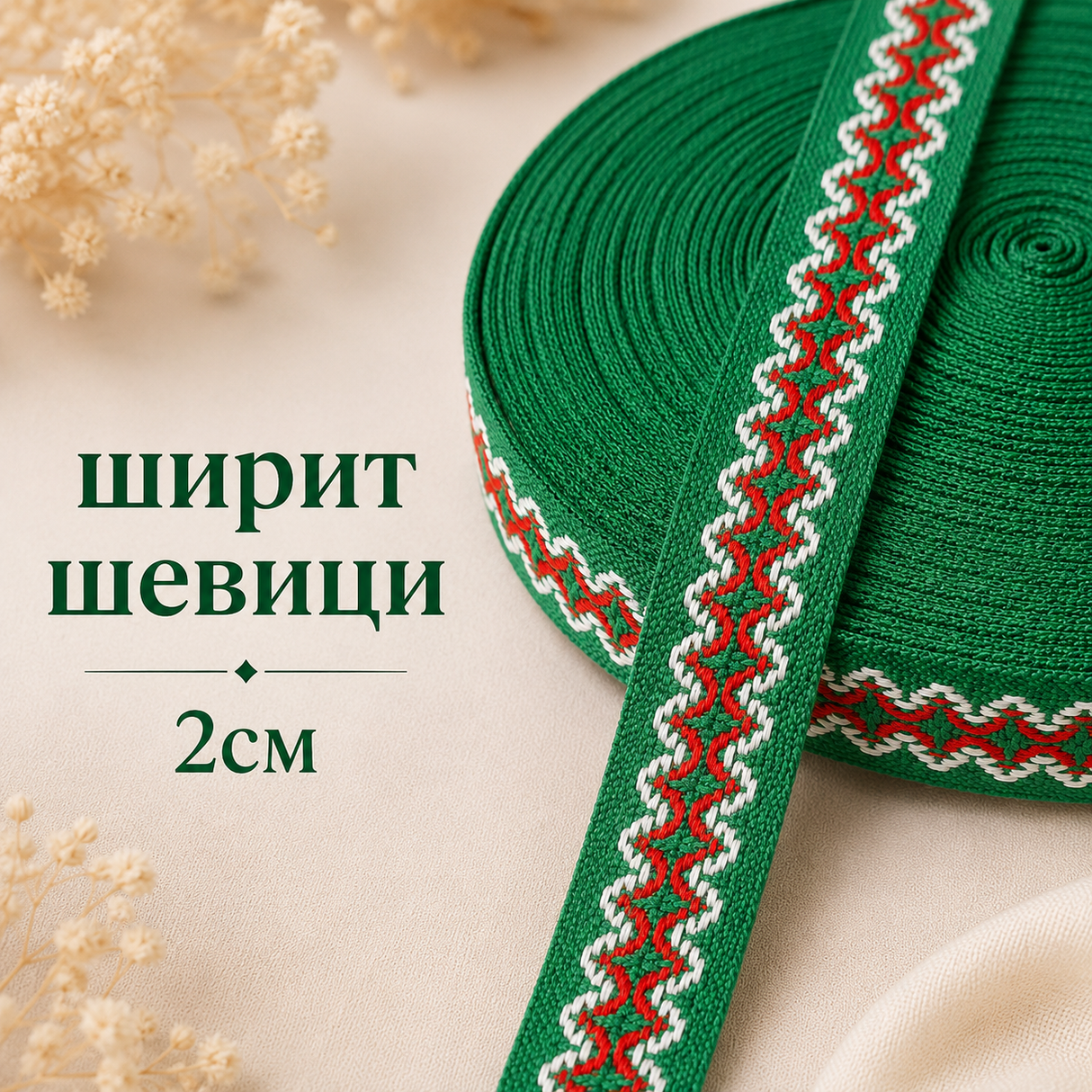 1 / 10 / 50 метра Ширит шевици - 2 см 01351