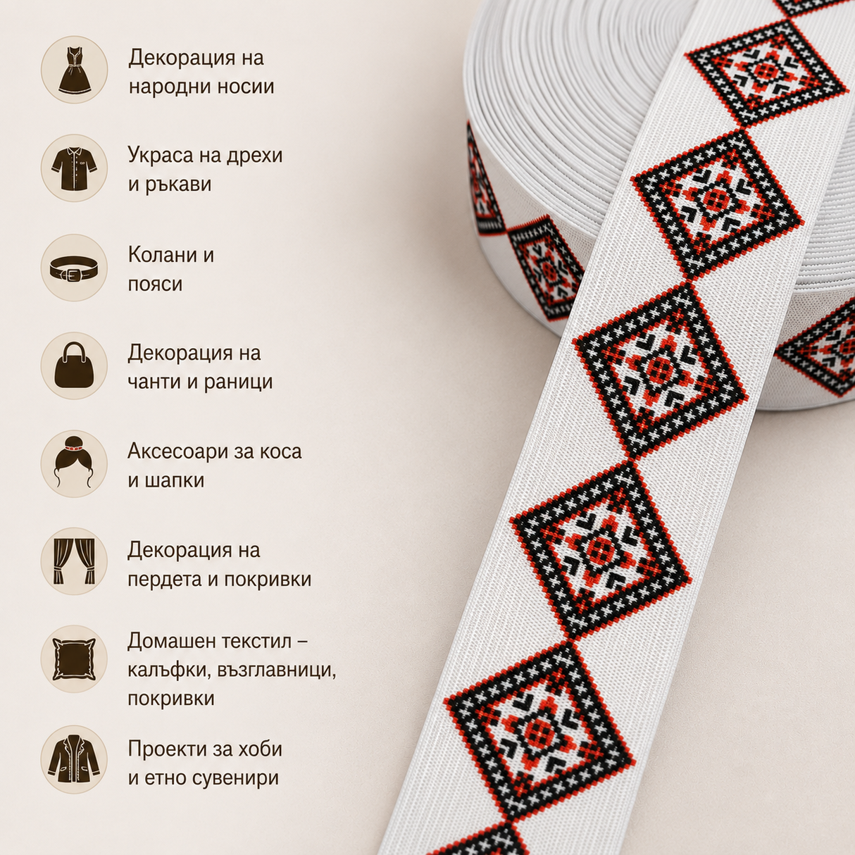 1 /10 метра Ластик шевици /36мм/ 03479