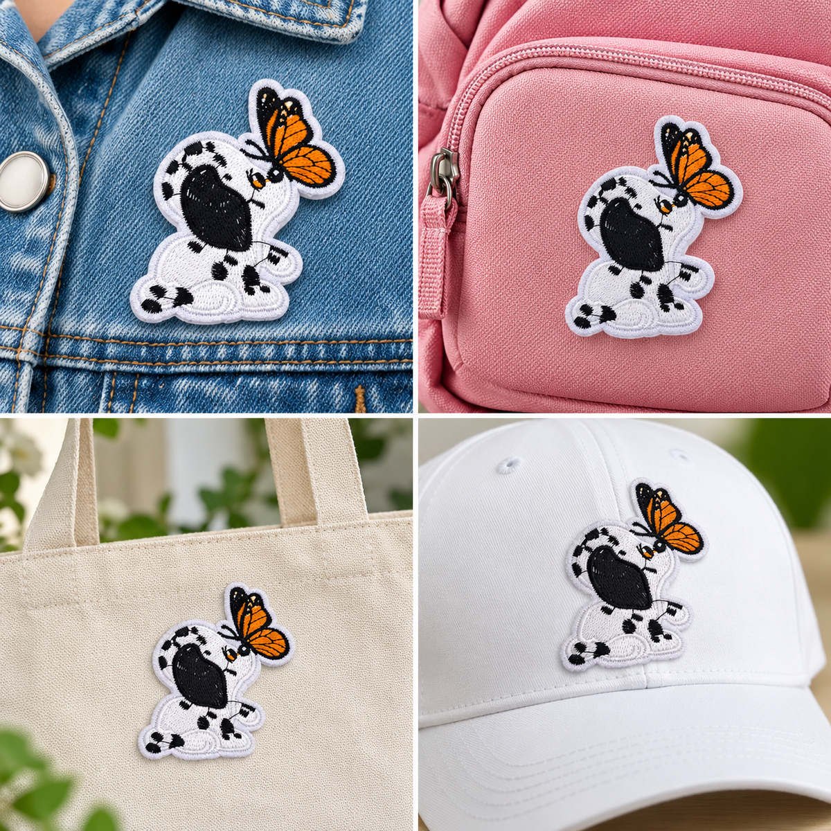 Бродирана термозалепваща апликация кученце с пеперуда 05655
