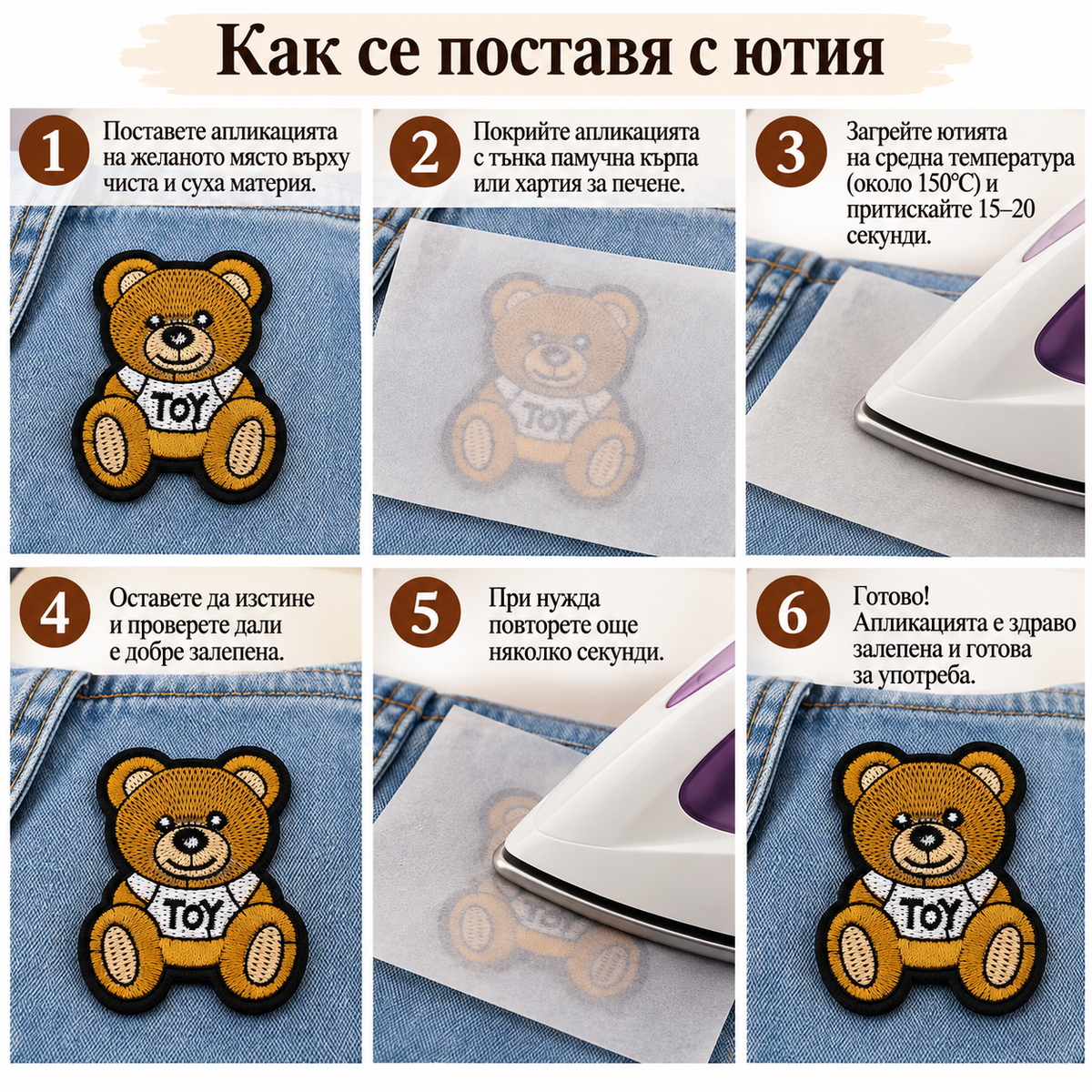 Бродирана термозалепваща апликация мече 05739