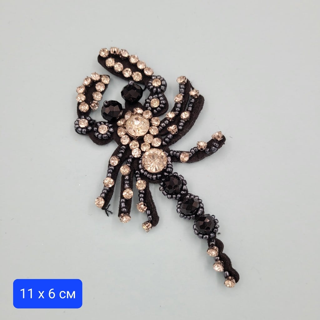 1 брой Апликация Скорпион с камъни / 11 х 6 см /    0068