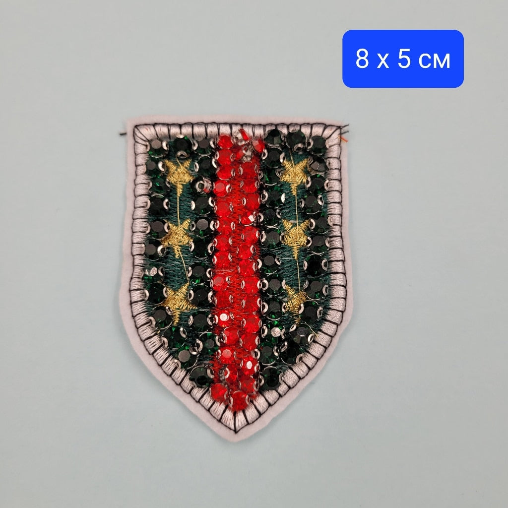 1 брой Апликация с камъни / 8х5 см /  0118