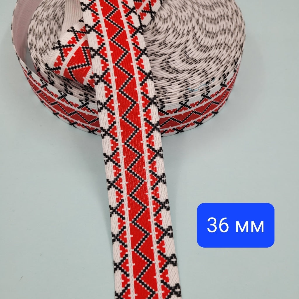 1 метър / 10 метра Ластик шевици / 36 мм /   0144