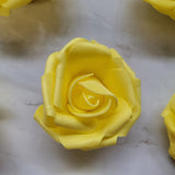 10 броя Рози фоам / 6~7см / - Жълти   0564
