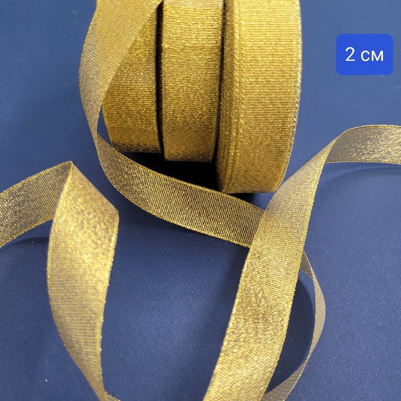 23 метра Сатенена лента / 2см /- Златна   0988