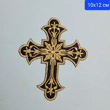 1 брой Православен кръст / 10х12см / - Черно със златно  01736