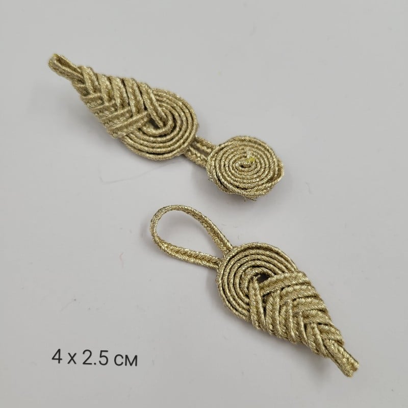 1 брой Декоративно копче / 4 х 2,5 см / - Златисто    02687