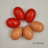 1 брой Дървено яйце / 6 х 4,5 см / - различни цветове       02875