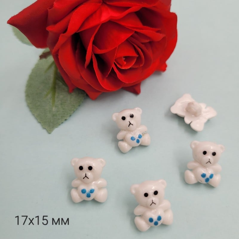 30 броя  Мъниста копче Мече - 17 х 15 мм / отвор 3мм         03155