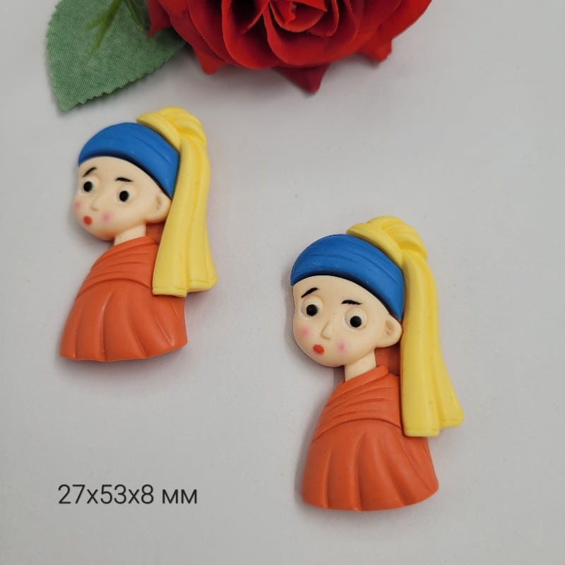 2 броя Мъниста резина за залепване Момиче   27х53х8 мм     03162