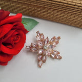 1 брой Коледна брошка с розови камъни / 5.5 см /      03978