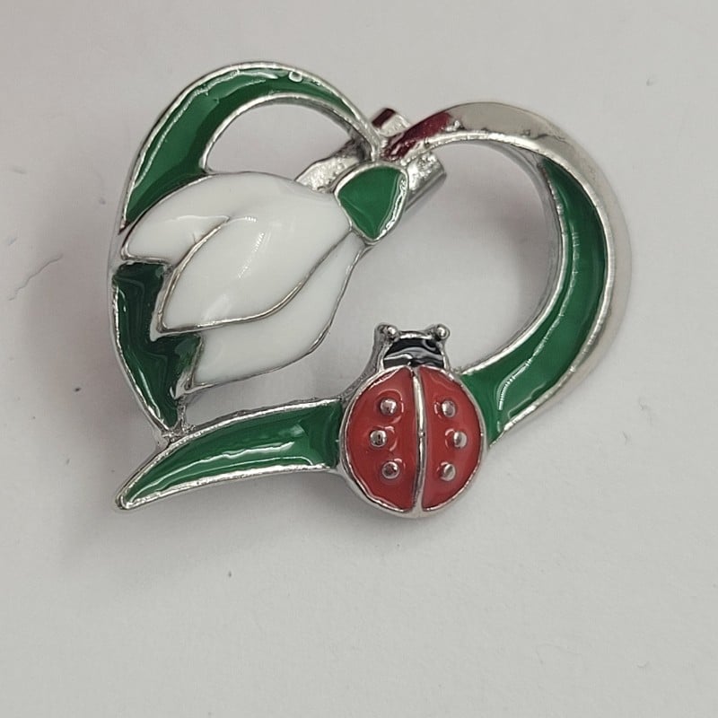 12 броя Брошки Кокиче с калинка       01729