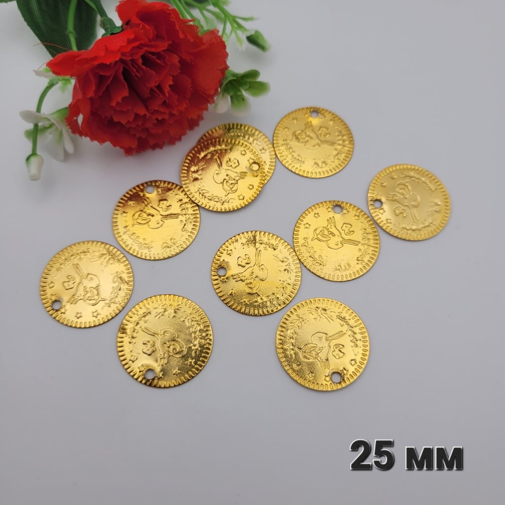 50 броя Пендари / 2,5 см / - Старо злато     04459