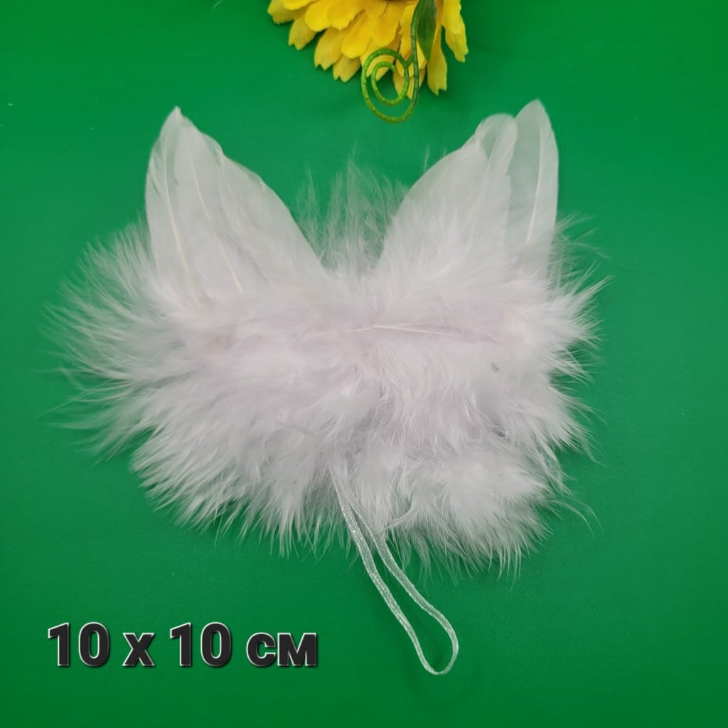 1 брой Мини ангелски крила / 10 х 10 см / - Бели    04780