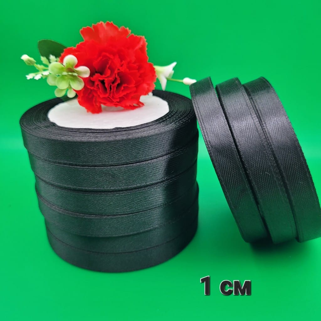 23 метра Сатенена лента / 1 см / - Черна    04766