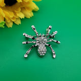 Брошка Паяк с бели кристални камъни / 4 х 3 см /   04976