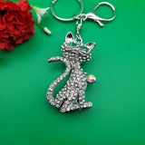 Ключодържател Котка с кристални камъни  0662