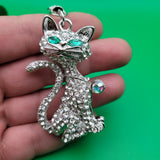 Ключодържател Котка с кристални камъни  0662