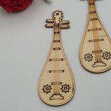5 броя Дървена висулка Гъдулка / 7 х 2,5 см /  05146