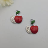 1 брой Висулка ябълка с кристални камъни / 3х3см/  05321
