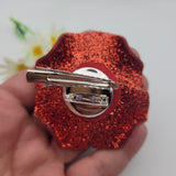 1 брой Брошка роза камъни / 7см / - Червен 05291