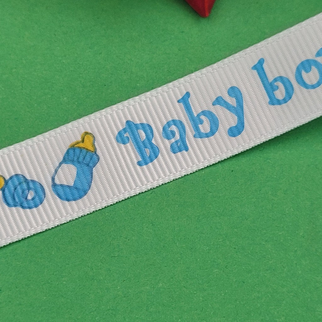 5 метра Сатенена лента рипс Baby boy /15мм/   05433