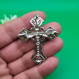 Брошка кръст с кристални каъни /5х4см/   05539