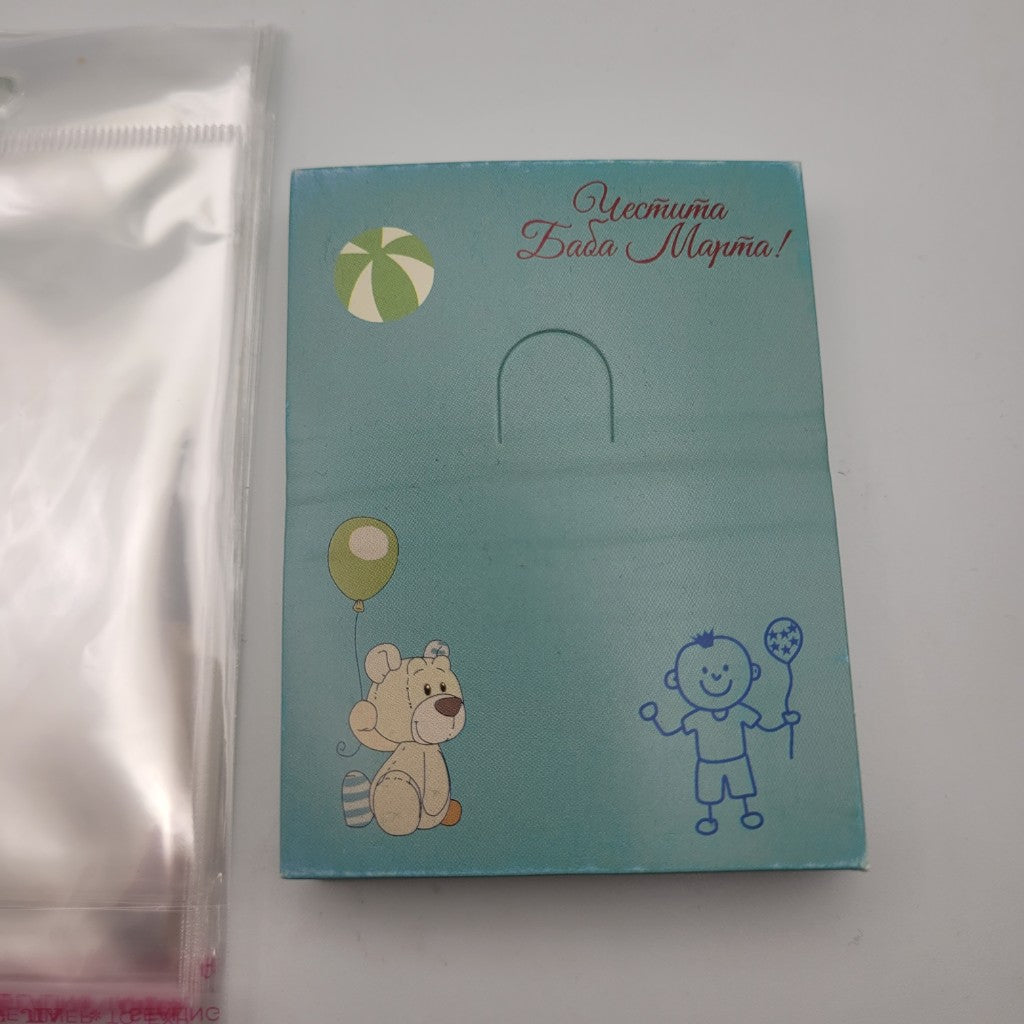 100 броя Картончета с пликчета /6.5х9см/-светло сини  05646