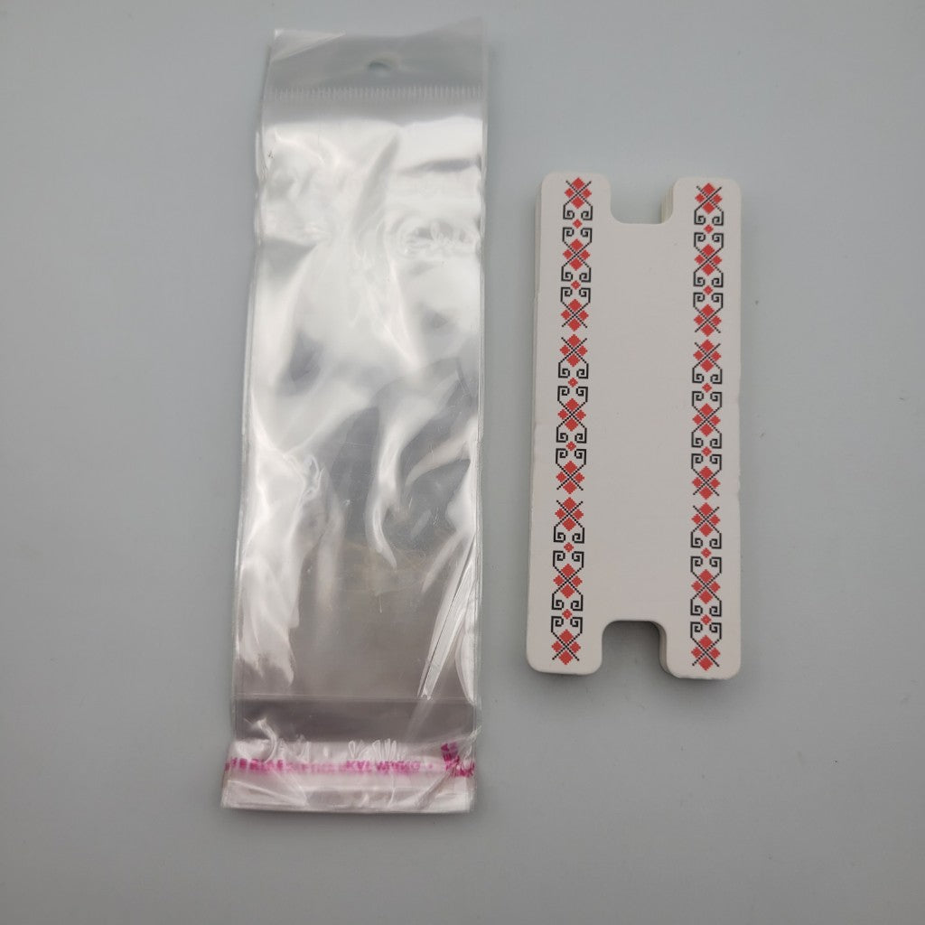 50 броя Картончета с пликче за мартеници /9.5х4см/  05636