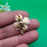 Брошка детелина /3х2см/ - бяла  05694