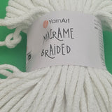 67 метра / 250 грама Макраме прежда YarnArt Macrame Braided /5мм/-бяла   05764