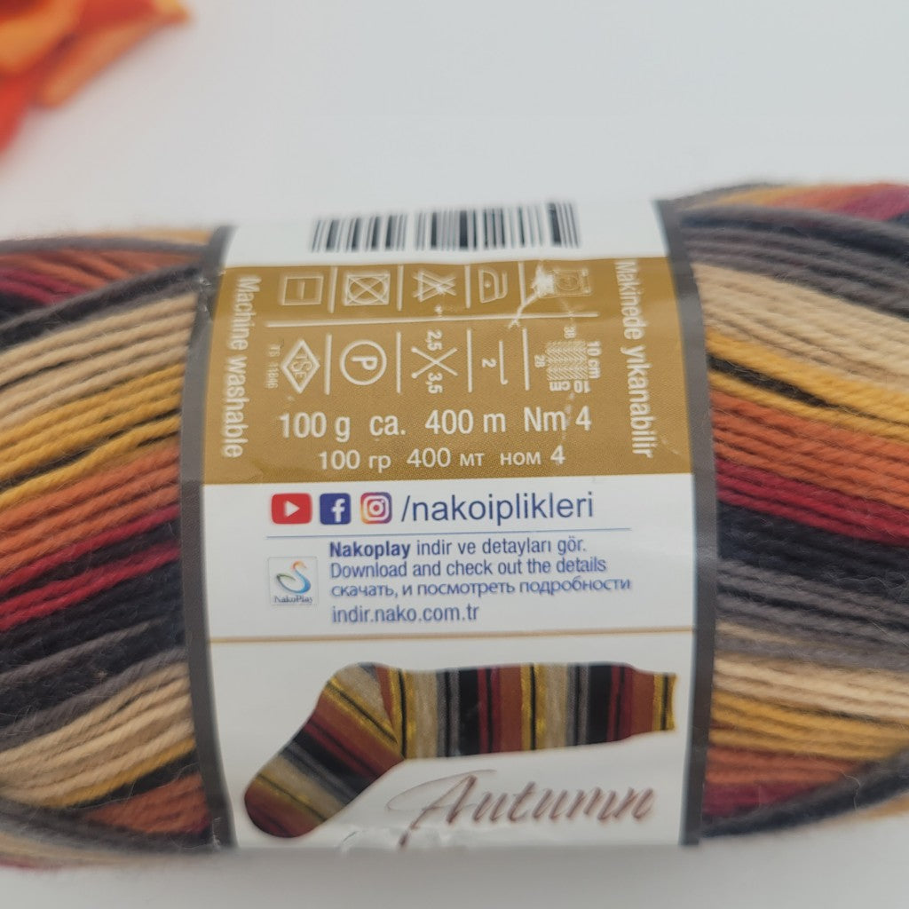 400 метра /100 грама Прежда NAKO Boho – многоцветна прежда с преливащи нюанси  05758