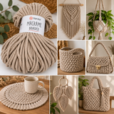67 метра / 250 грама Макраме прежда YarnArt Macrame Braided /5мм/-бежова   05765