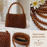 68 броя Кристални мъниста /8 мм/ – кафяви  05368