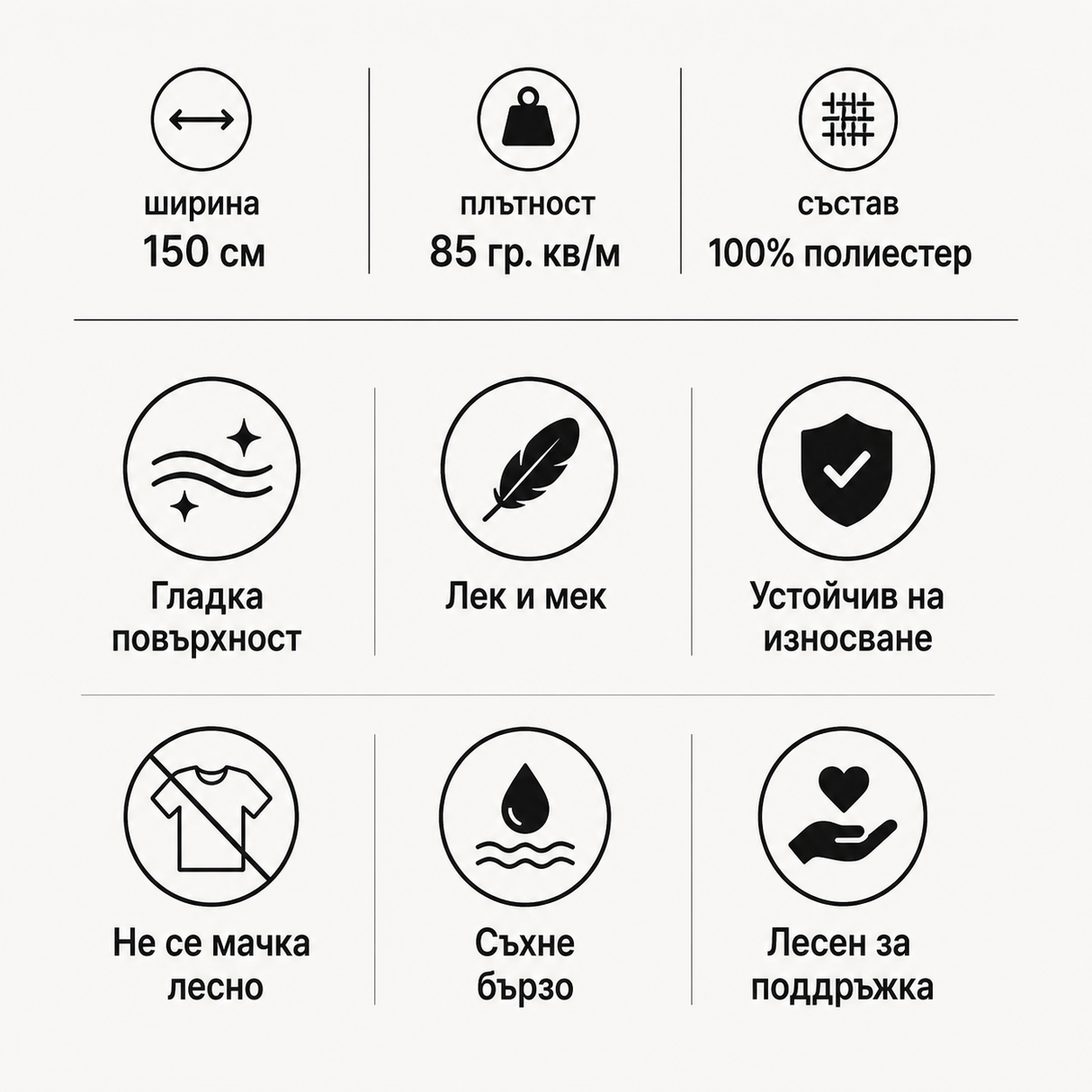 1 / 5 метра Хастар / 150 см / - черен  05511
