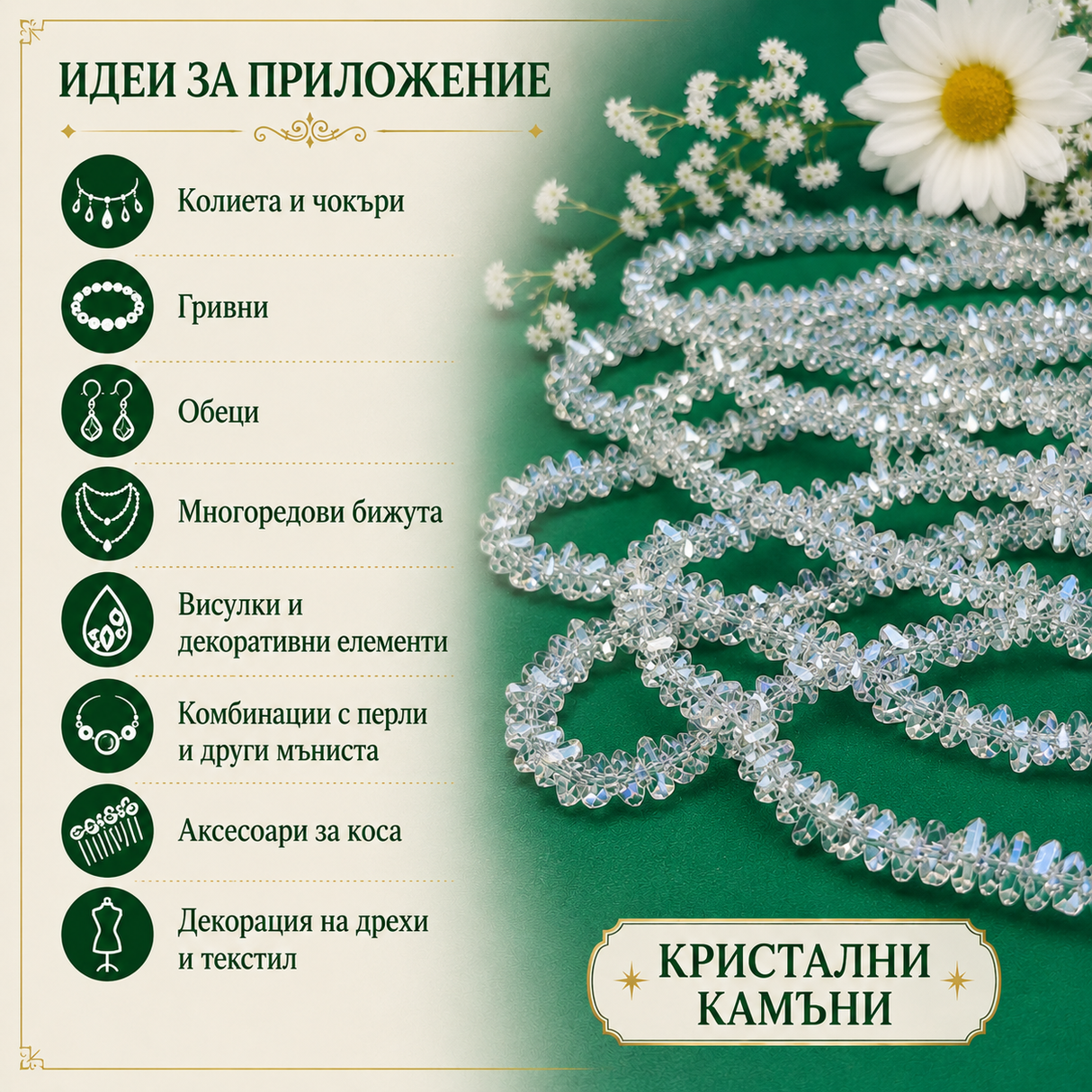 80 броя Кристални мъниста неправилна форма /5мм/-бели  05578